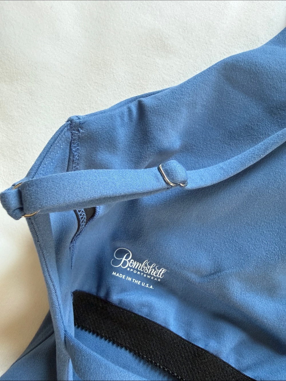 Bombshell Sportswear Blue Women's Flared Jumpsuit with Crossback Straps - Picture 3 of 5